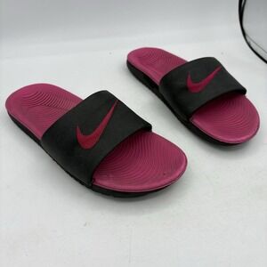 Nike Shoes Girls Youth Size 3‎ Y Kawa Black Pink Slides Sandals Kid 819353-001